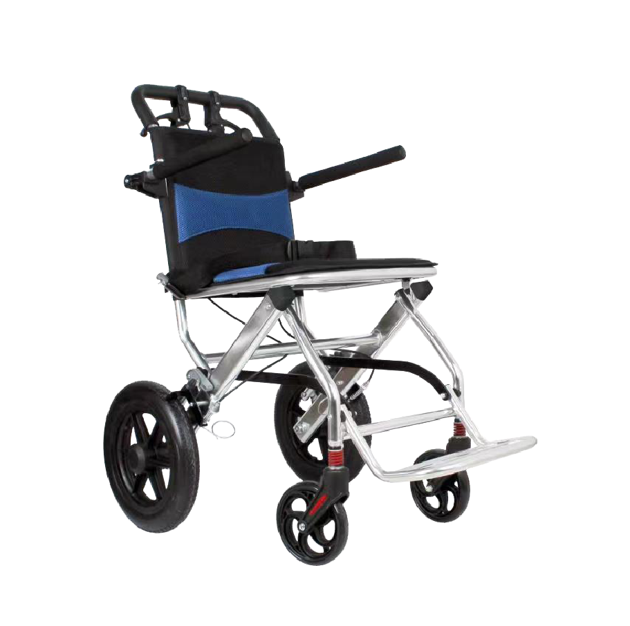 Felco FMW3000 transport wheelchair with flip-up armrest, aluminium alloy frame