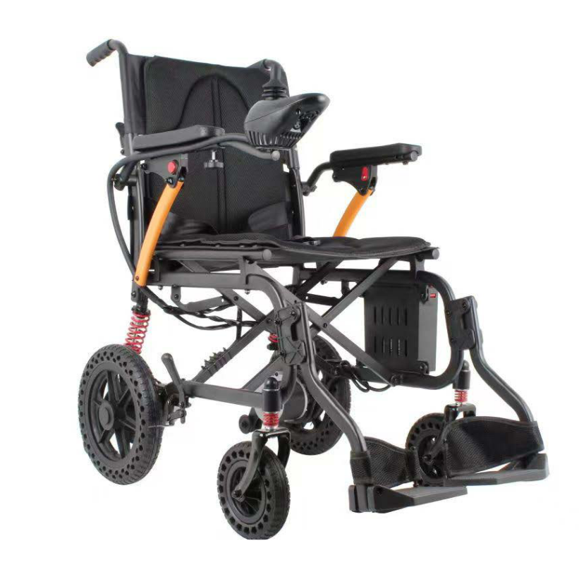 Felco E-Move EVM5 electric wheelchair with 46cm seat, shock-absorbing rear springs and joystick controller