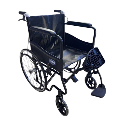 Felco S Plus FMW045 standard wheelchair  with foldable footrest flipped up