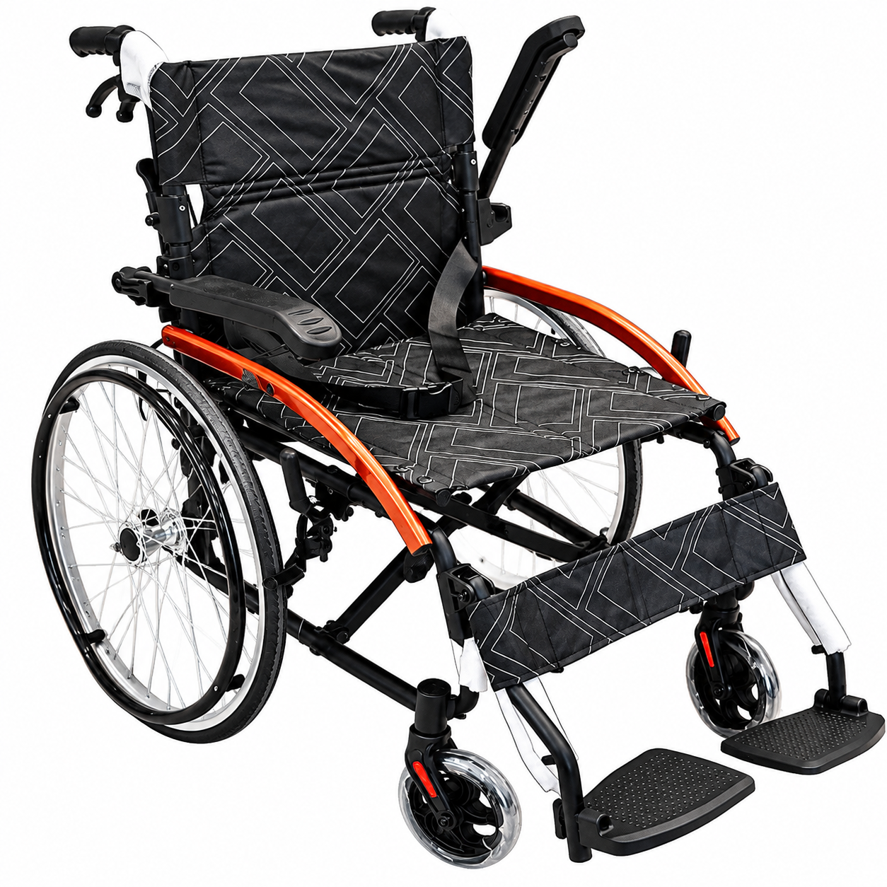 Felco Supreme FMW038 aluminium lightweight  wheelchair with flip-up armrest and foldable  footrests