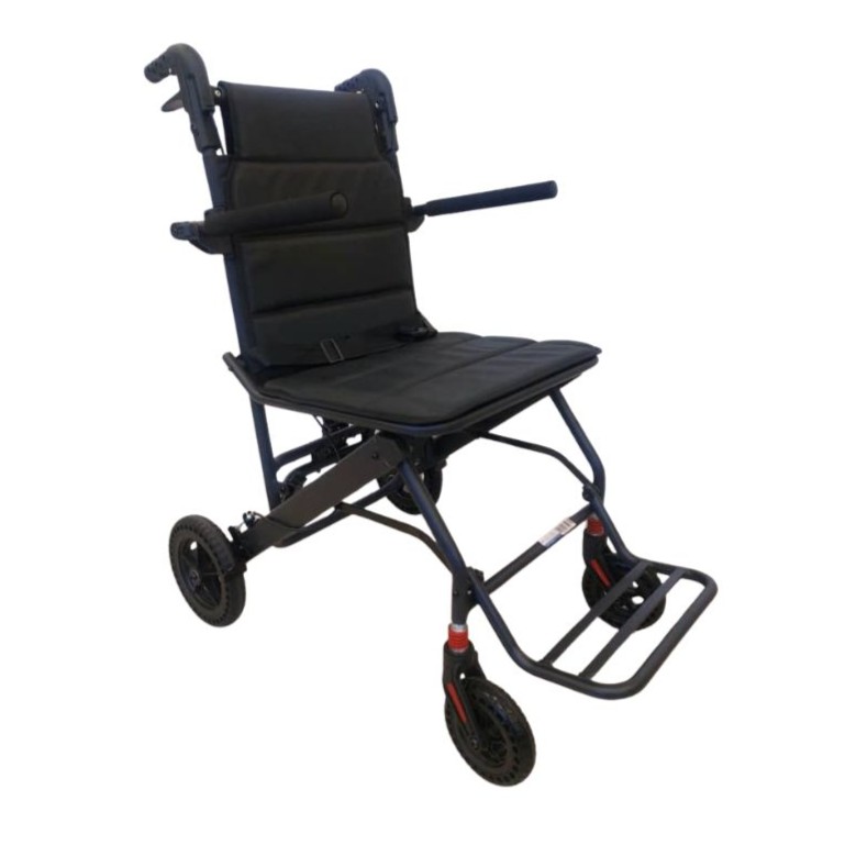 Felco FMW6000 X-Travel Chair, foldable aluminium travel wheelchair with padded seat